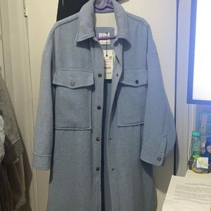 Zara powder blue Shacket with 2 pockets